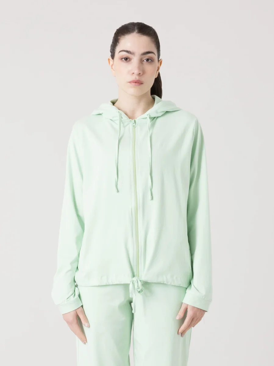 EVERLAST FELPA DONNA FULL ZIP CON CAPPUCCIO E STRASS - immagine 2