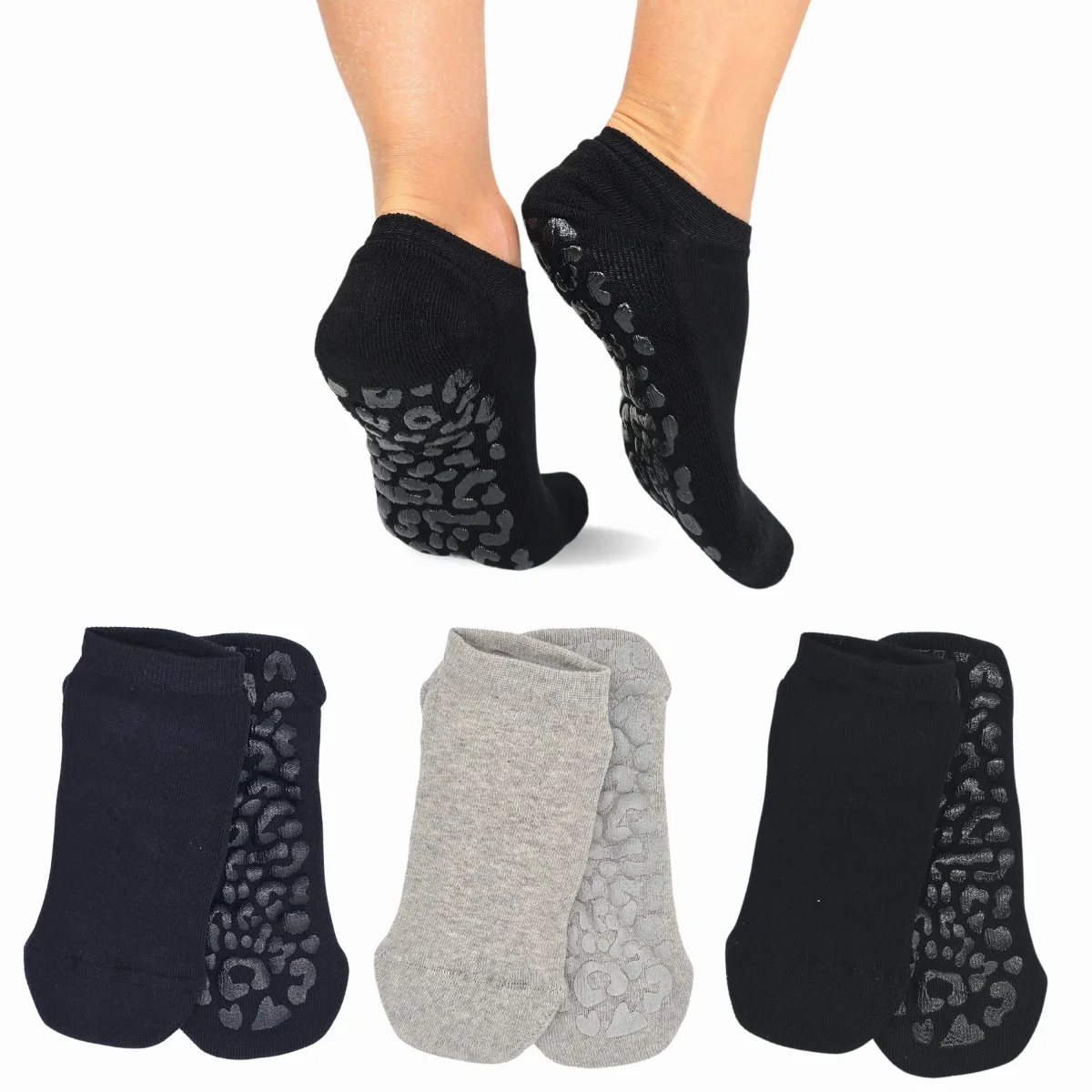 Calze donna PILATES Calzini Antiscivolo 3 Paia Calze yoga fitness ballo Made in Italy