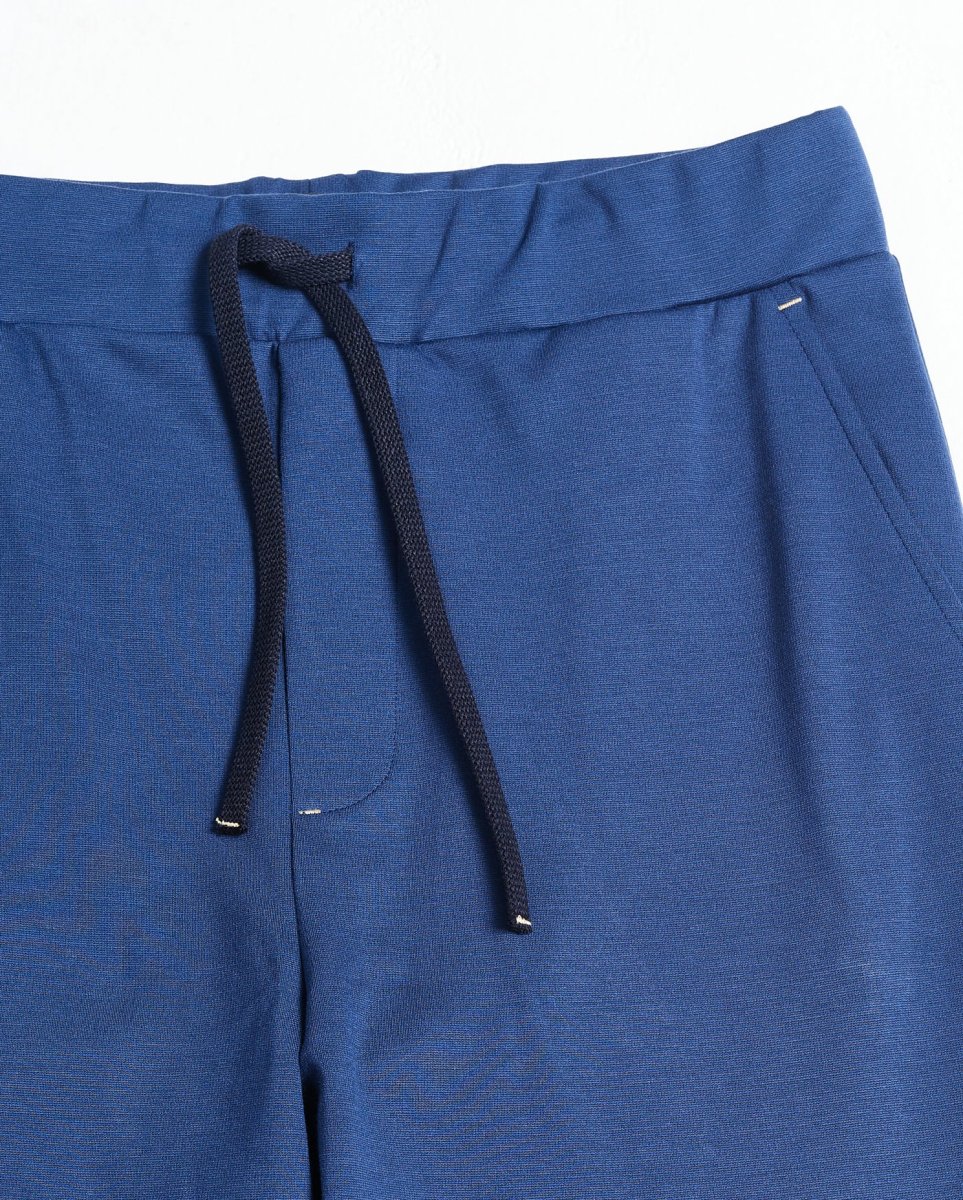 Pantalone tuta con elastico e coulisse in Jersey medio blu regular fit - immagine 8